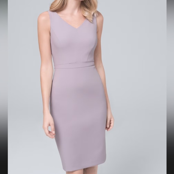 White House Black Market Dresses & Skirts - White House Black Market Body Perfecting V-Neck Sheath Lilac Dress Size 4